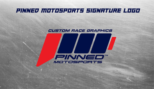 Pinned Motosports Signature Logo Decal, Waterproof Stickers, Logo Decals, Motorsports Stickers
