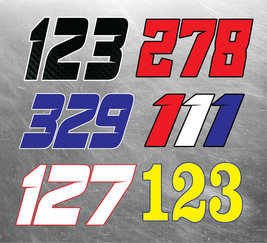 Individual Number Decals, Waterproof Racing Stickers, Car Decals, Personalized Stickers, Racing Decals