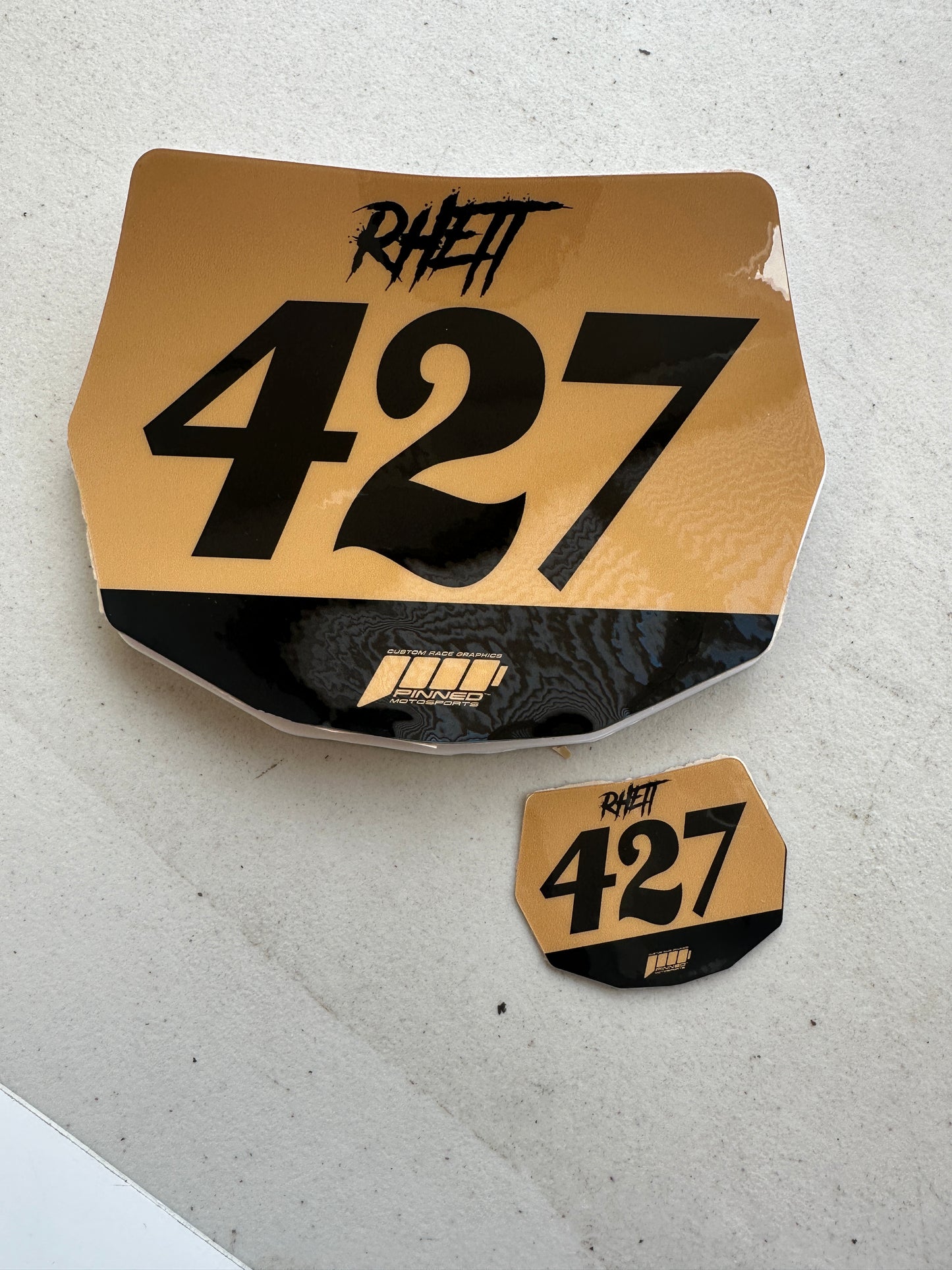 Personalized balance bike front plate decal example