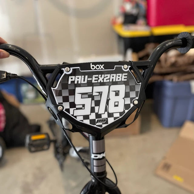Personalized Box Two BMX Number Plate Decals