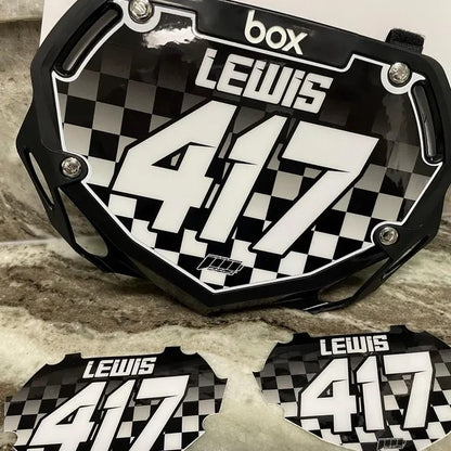 Personalized Box Two BMX Number Plate Decals