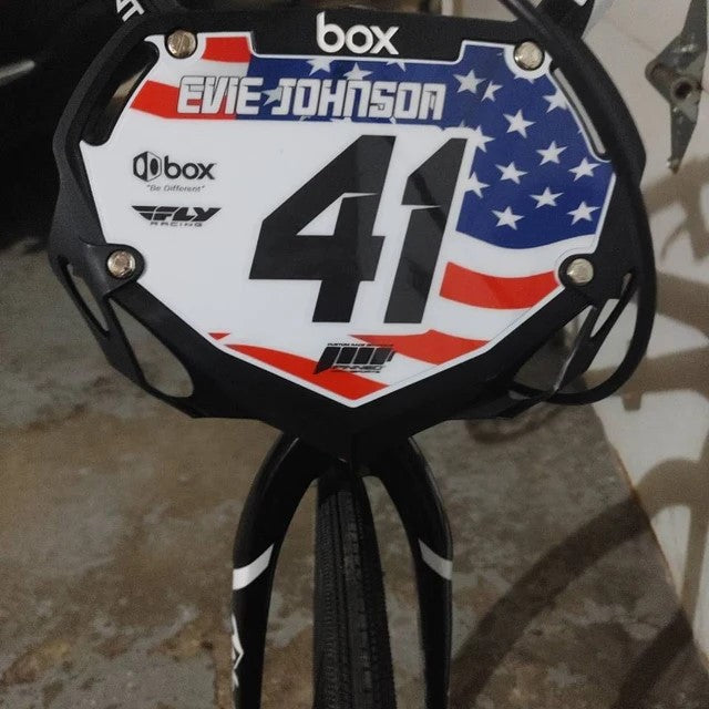 Personalized Box Two BMX Number Plate Decals