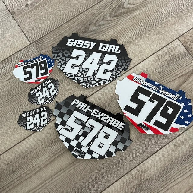 Personalized Box Two BMX Number Plate Decals