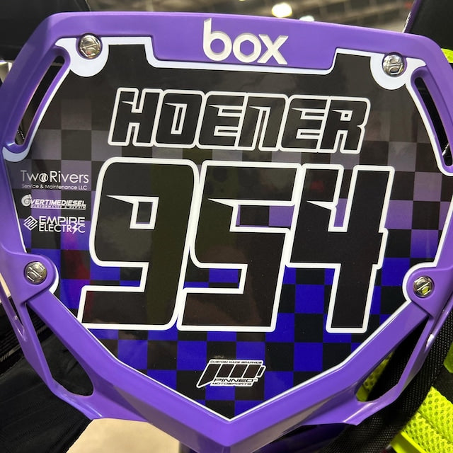 Personalized Box Two BMX Number Plate Decals