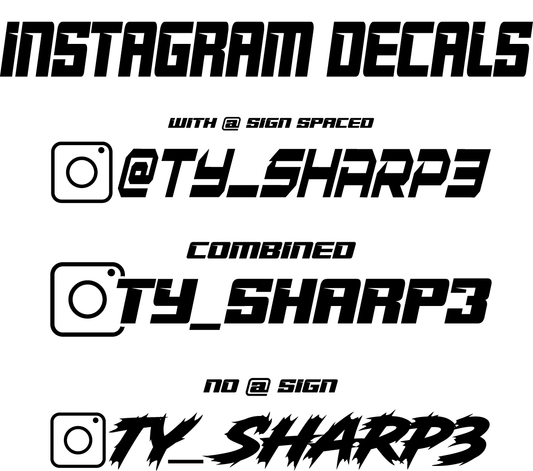 Custom Instagram Name Decal, Personalized Instagram Stickers, Social Medial Decals