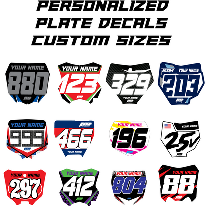 Personalized Mx Number Plate Decals | Motocross Plate Stickers