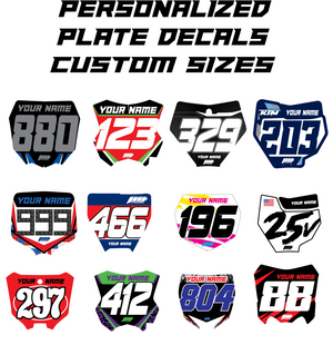 Personalized Number Plate Decals, Custom Name Number Plate decal, Motocross Plate Decals, Waterproof Decals, Number Decals, Any size