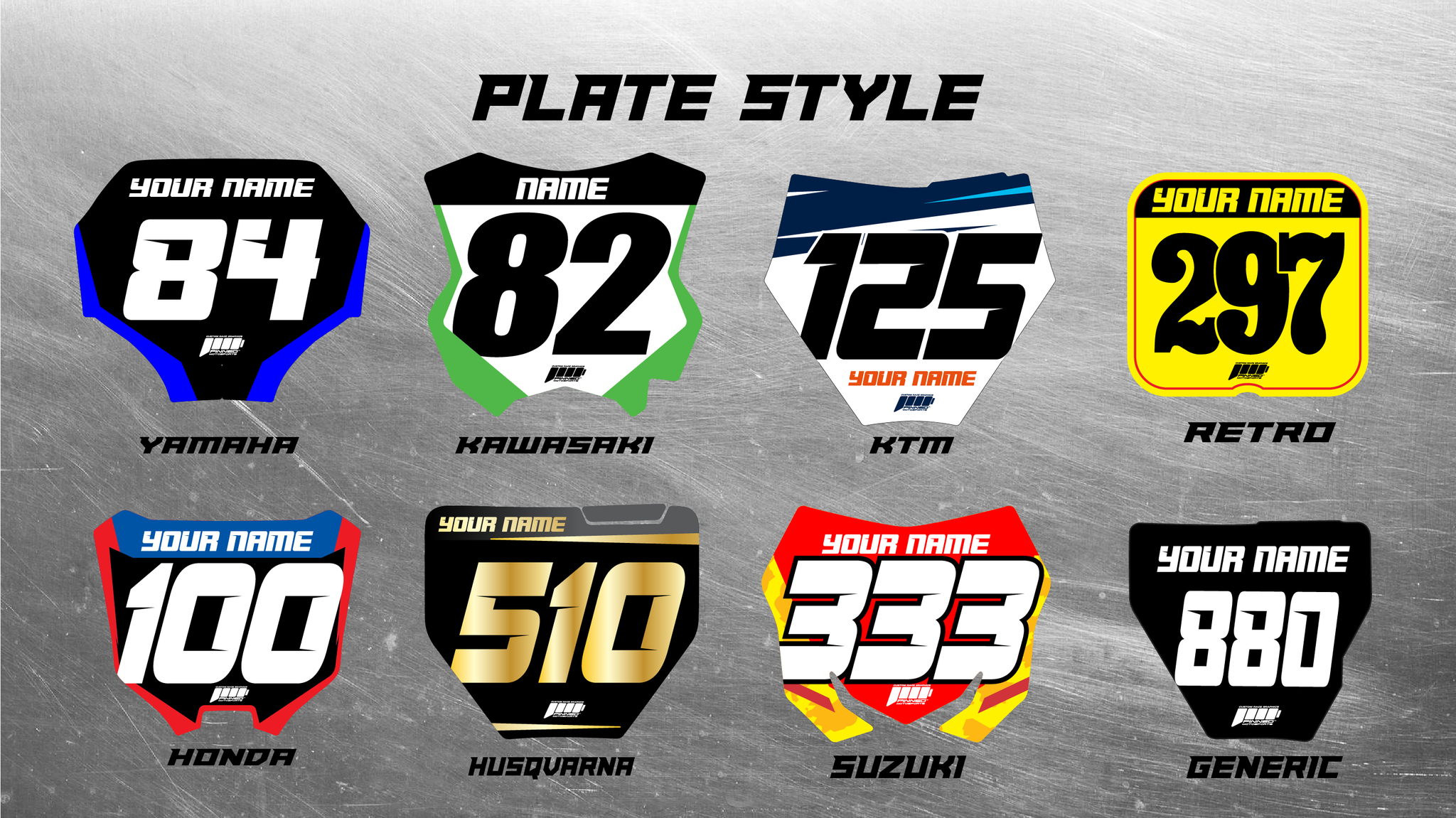 Metallic Mini Number Plate Decals
