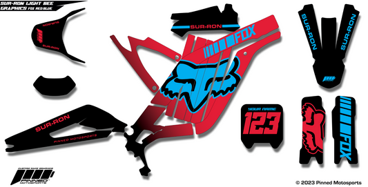 Personalized Red and Blue Sur-Ron Light Bee Graphics Kit, Custom Sur-Ron Decals