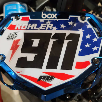 Personalized Box Two BMX Number Plate Decals
