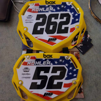 Personalized Box Two BMX Number Plate Decals