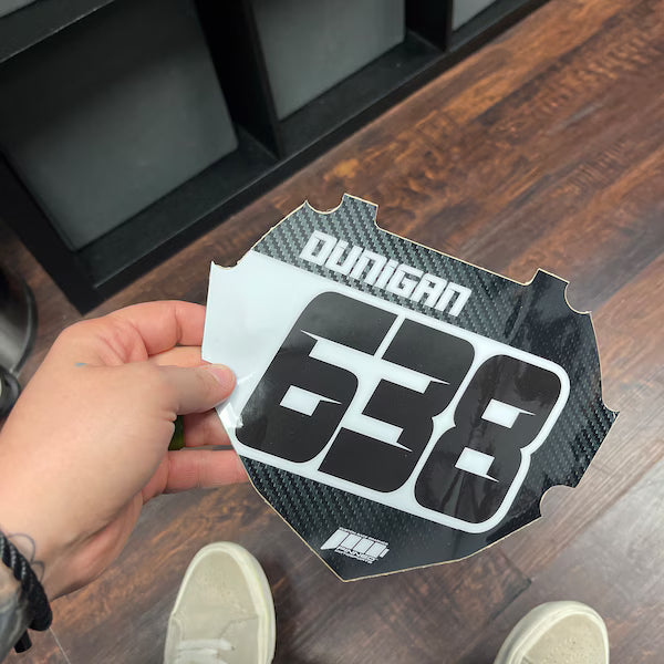 Personalized Box Two BMX Number Plate Decals