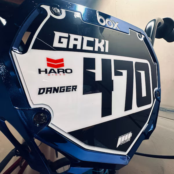 Personalized Box Two BMX Number Plate Decals
