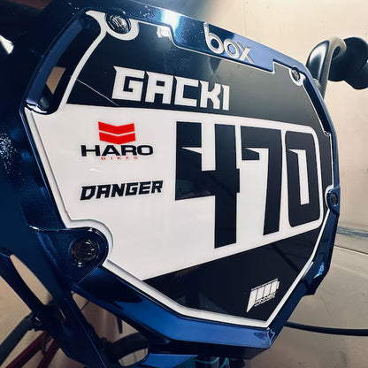 Personalized Box Two BMX Number Plate Decals
