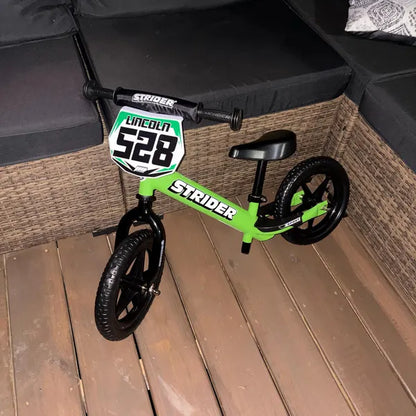 Personalized Balance Bike Front Plate Decals