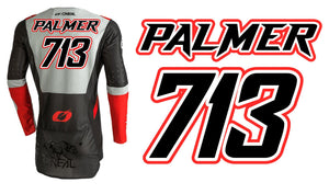 Personalized Rider ID Jersey Name and Number Iron-On Prints