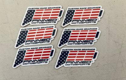 Pinned Motosports Signature Logo Decal, Waterproof Stickers, Logo Decals, Motorsports Stickers