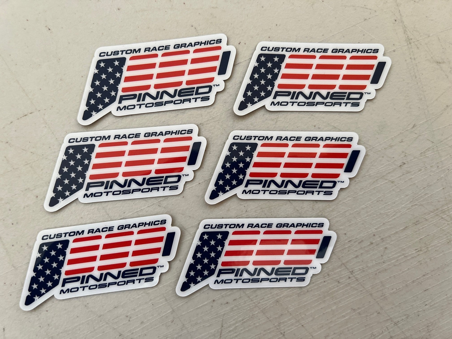 Pinned Motosports Signature Logo Decal, Waterproof Stickers, Logo Decals, Motorsports Stickers