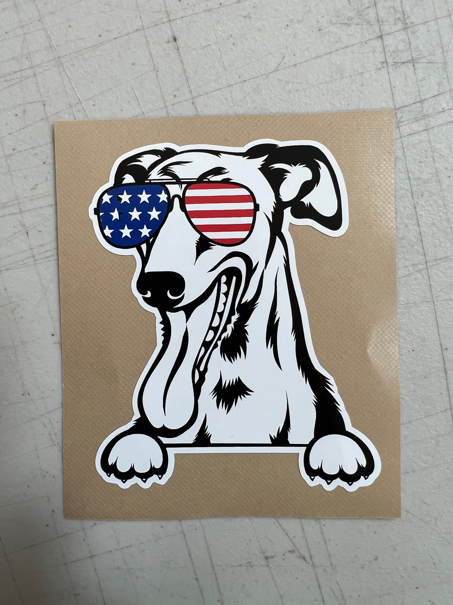 Dog USA Decals, Pet Decals, Waterproof Stickers, American Made Stickers, USA Decals