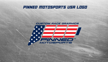 Pinned Motosports Signature Logo Decal, Waterproof Stickers, Logo Decals, Motorsports Stickers