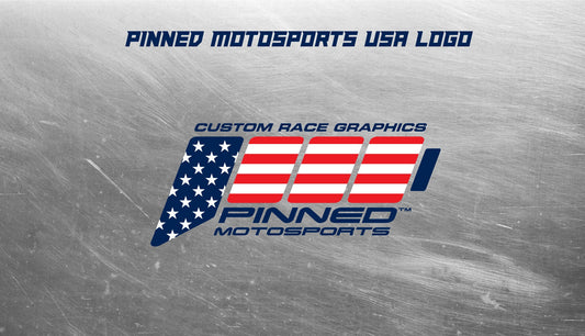 Pinned Motosports Signature Logo Decal, Waterproof Stickers, Logo Decals, Motorsports Stickers