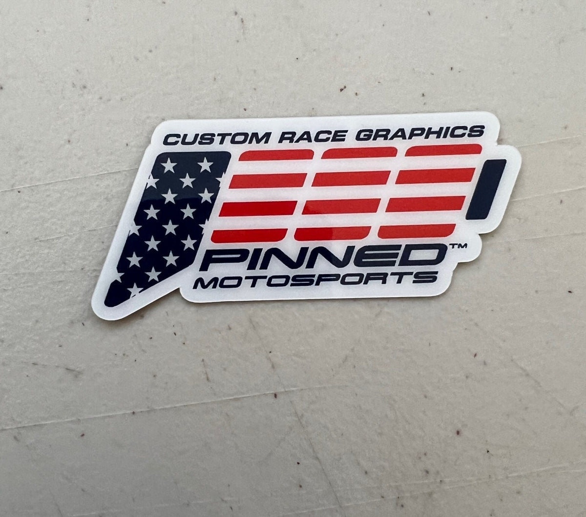 Pinned Motosports Signature Logo Decal, Waterproof Stickers, Logo Decals, Motorsports Stickers