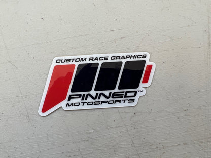 Pinned Motosports Signature Logo Decal, Waterproof Stickers, Logo Decals, Motorsports Stickers