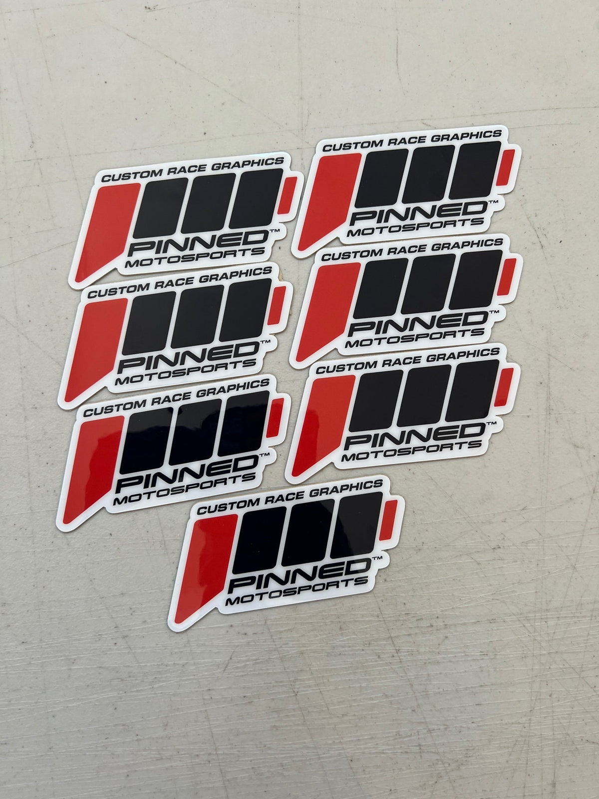 Pinned Motosports Signature Logo Decal, Waterproof Stickers, Logo Decals, Motorsports Stickers