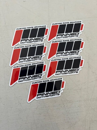 Pinned Motosports Signature Logo Decal, Waterproof Stickers, Logo Decals, Motorsports Stickers