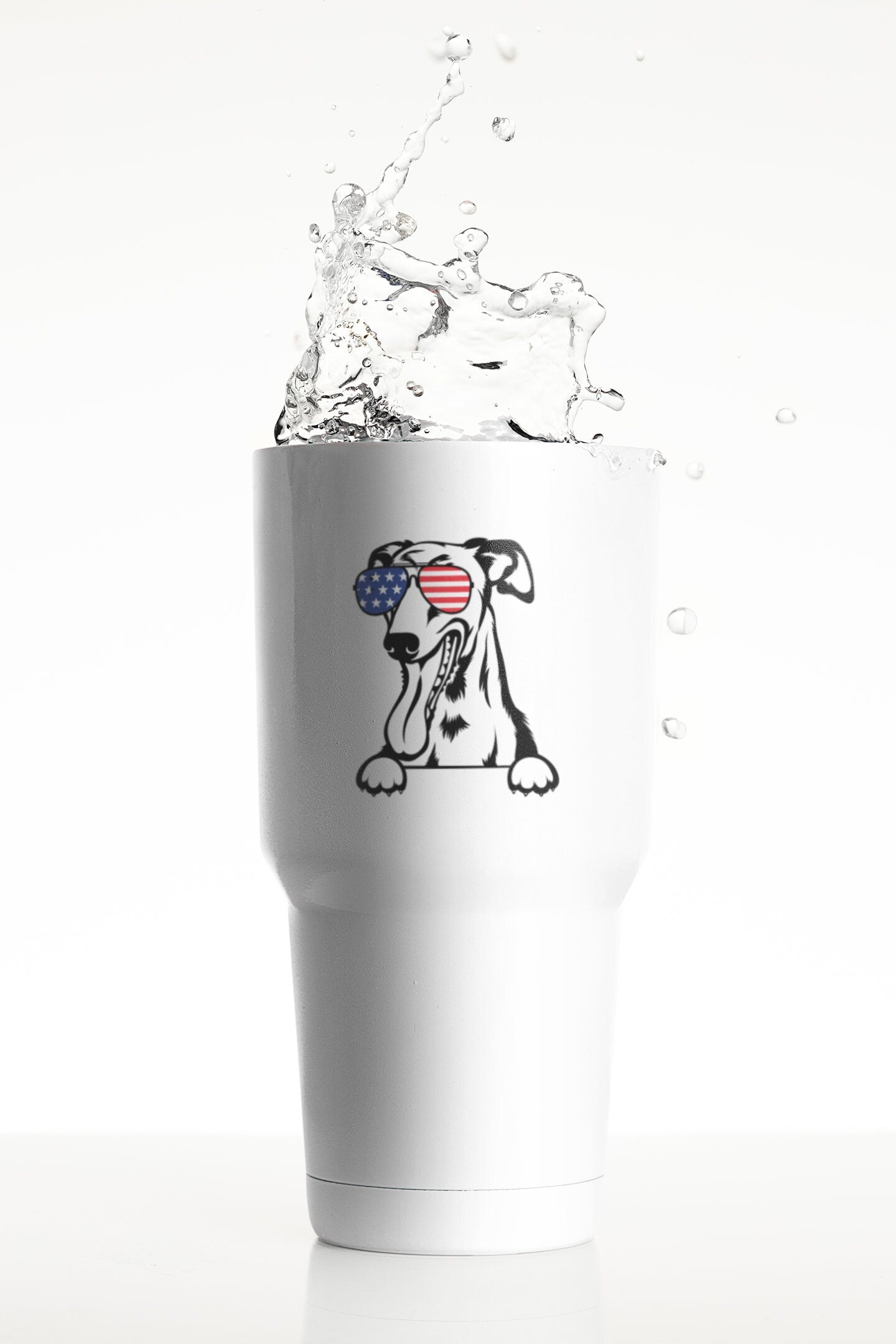 Dog USA Decals, Pet Decals, Waterproof Stickers, American Made Stickers, USA Decals