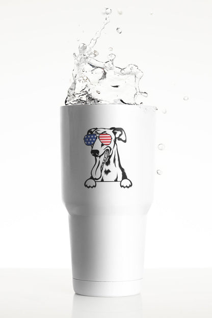 Dog USA Decals, Pet Decals, Waterproof Stickers, American Made Stickers, USA Decals