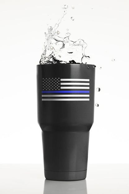 Thin Blue Line Flag Decals, Waterproof Stickers, American Flag Stickers, USA Decals