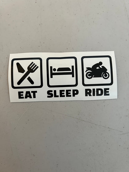 Eat Sleep Train Decals, Eat Sleep Mx Decals, Eat Sleep Ride Decals, Waterproof Stickers