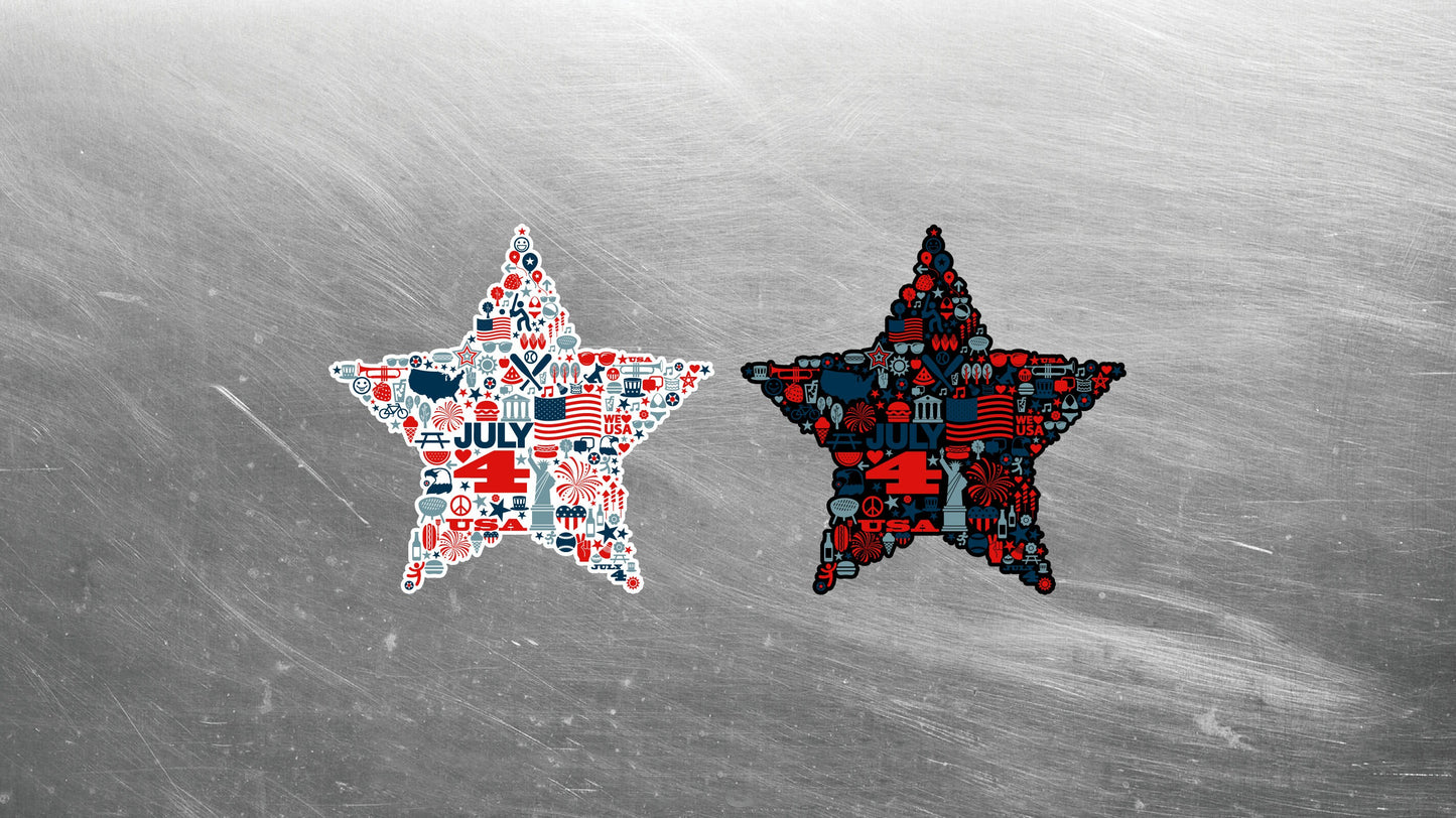 4th of July Star Decals, Star stickers, USA Decals, 4th of july, Decals