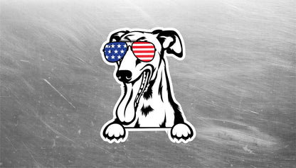 Dog USA Decals, Pet Decals, Waterproof Stickers, American Made Stickers, USA Decals