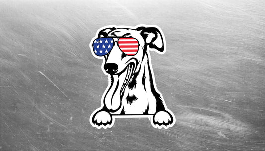 Dog USA Decals, Pet Decals, Waterproof Stickers, American Made Stickers, USA Decals