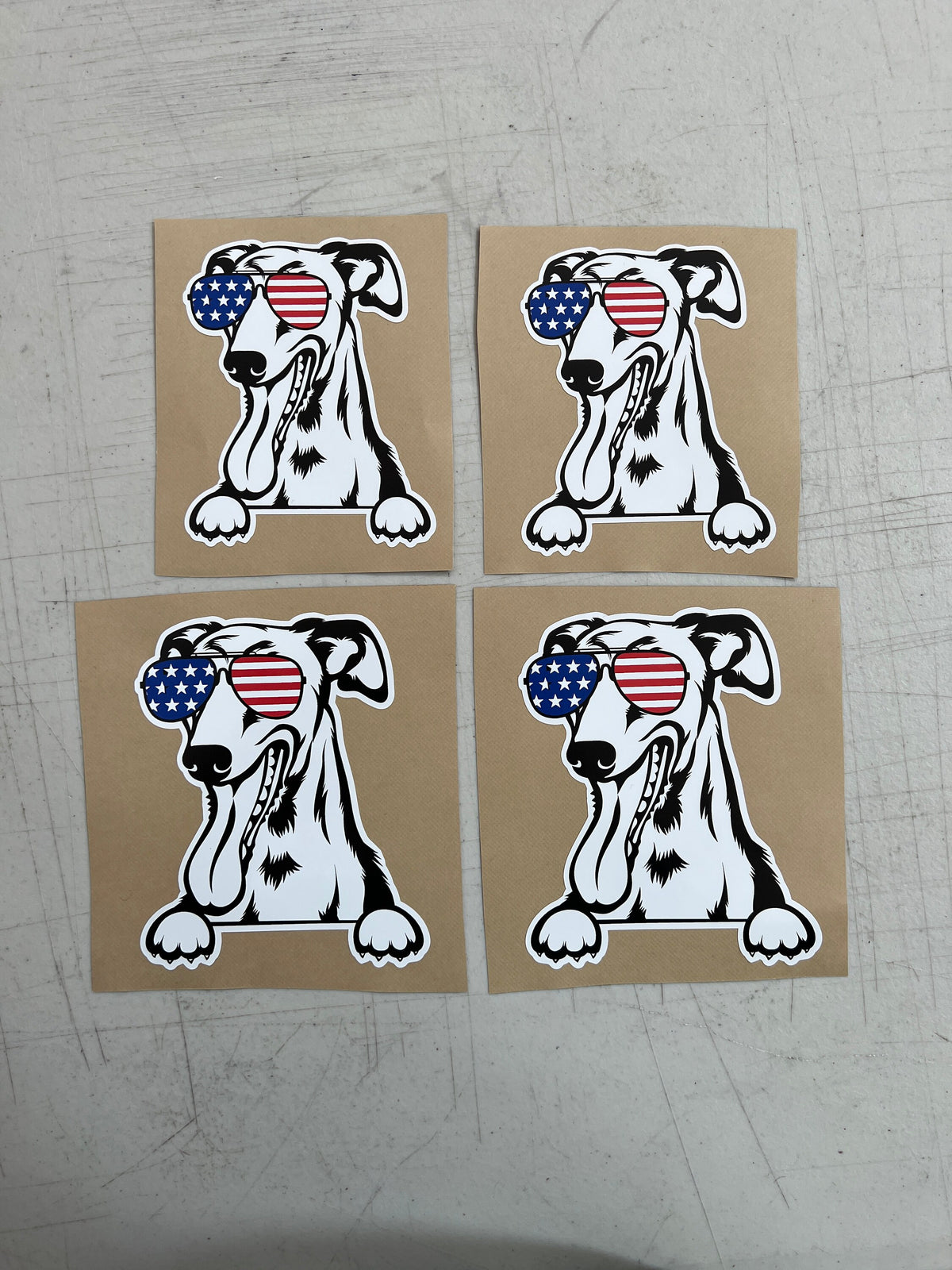 Dog USA Decals, Pet Decals, Waterproof Stickers, American Made Stickers, USA Decals