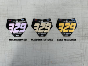 Personalized Metallic Number Plate Decals, Custom Plate decal, Motocross Plate Decals, Waterproof Decals, Number Decals, Any size