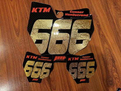 Personalized Metallic Number Plate Decals, Custom Plate decal, Motocross Plate Decals, Waterproof Decals, Number Decals, Any size