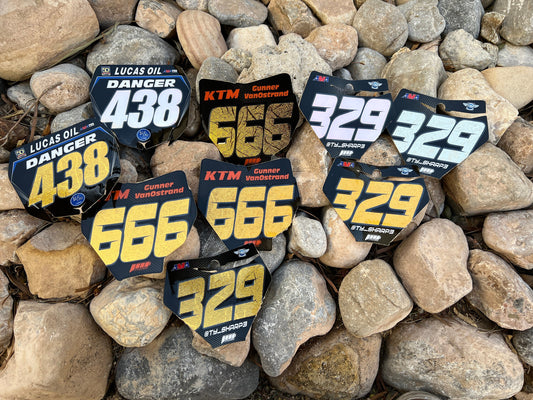 Personalized Metallic Number Plate Decals, Custom Plate decal, Motocross Plate Decals, Waterproof Decals, Number Decals, Any size