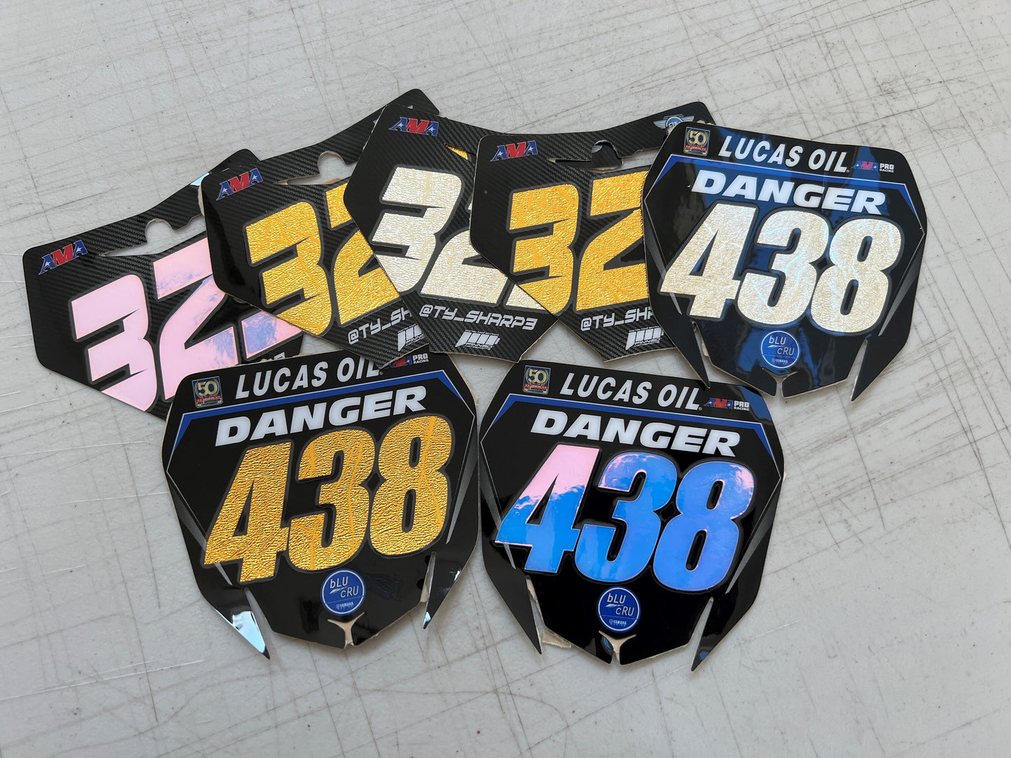 Personalized Metallic Number Plate Decals, Custom Plate decal, Motocross Plate Decals, Waterproof Decals, Number Decals, Any size