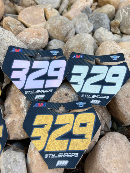Metallic Mini Plate Decals, Metallic Number Plate decal, Motocross Plate Decals, Waterproof Decals, Metallic Number Decals