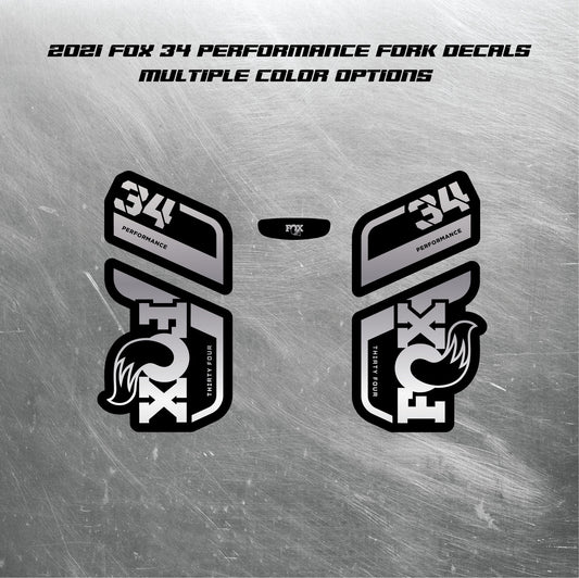 2021 FOX 34 PERFORMANCE Fork Decals / Mountain Bike Fork Decals / Multiple Colors