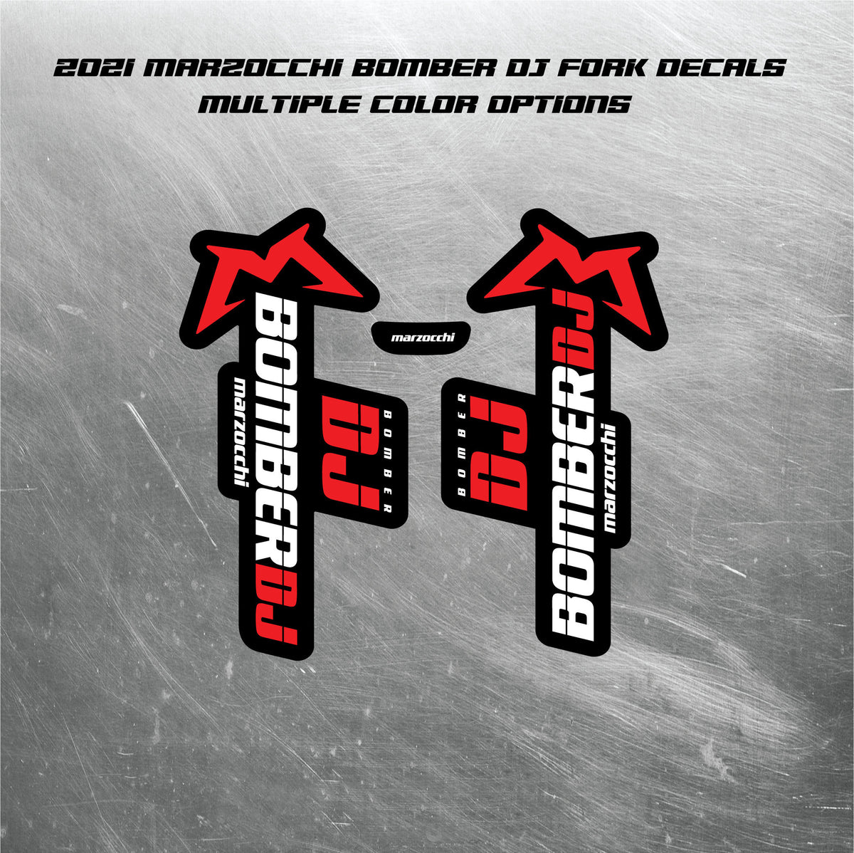 2021 MARZOCCHI BOMBER DJ Fork Decals / Mountain Bike Fork Decals / Multiple Colors
