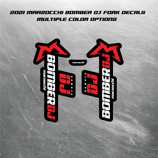 2021 MARZOCCHI BOMBER DJ Fork Decals / Mountain Bike Fork Decals / Multiple Colors