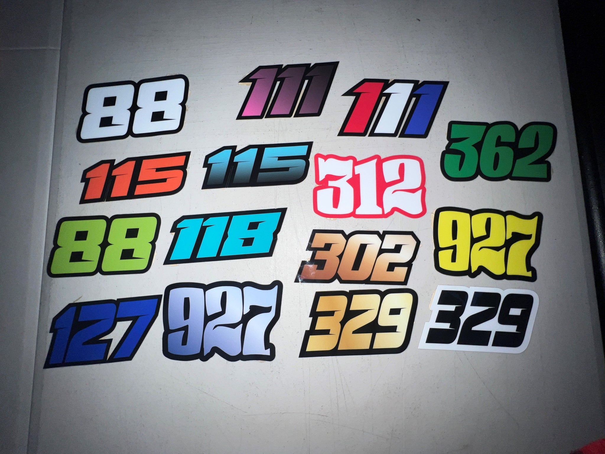 Custom Number Decals, Waterproof Racing Stickers, Motorsports Decals, Personalized Stickers