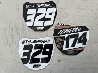 Personalized Sur-Ron Front Plate Decals, Custom Name and Number Plate, ODI MTB Plate Decals