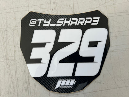 Super Clean Sur-Ron Front Plate Decals, Personalized Name and Number Plate, ODI MTB Plate Decals