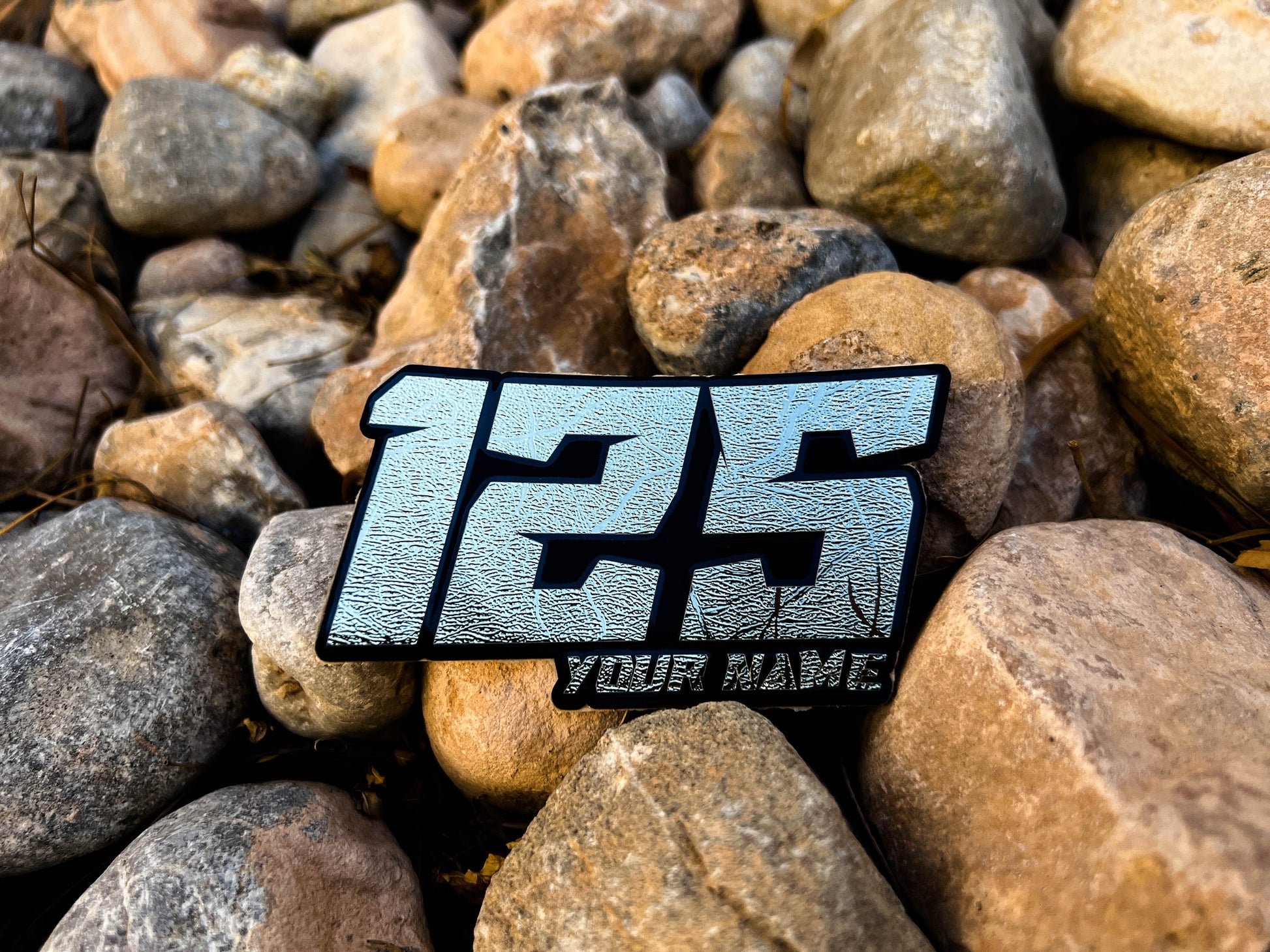 Metallic Name & Number Decals, Metallic Waterproof Metallic Stickers, Gold Motorsports Decals, Holographic Stickers