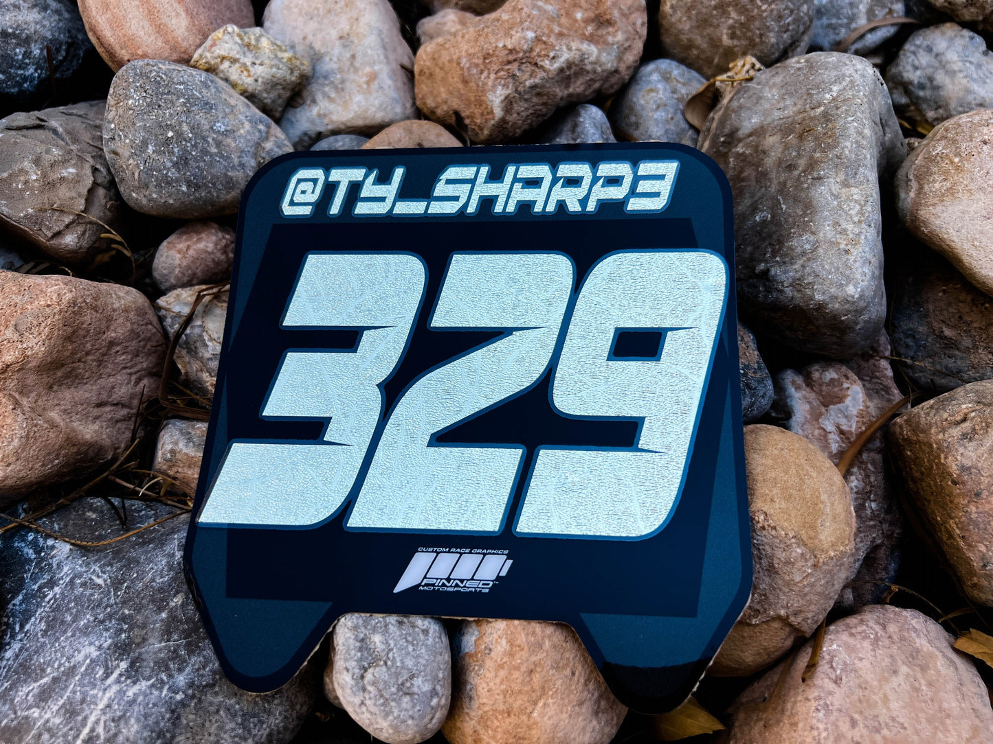 Metallic Sur-Ron Front Plate Decals, Custom Name and Number Plate, ODI MTB Plate Decals